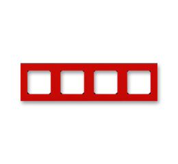 Levit® 3901H-A05040 65 rámeček   čtyřnásobný, pro vodorovnou i svislou montáž barva  červená / kouřová černá * ABB