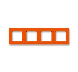 Levit® 3901H-A05040 66 rámeček   čtyřnásobný, pro vodorovnou i svislou montáž barva  oranžová / kouřová černá  *ABB