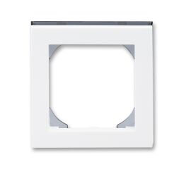 Levit® 3901H-A05510 62 rámeček  jednonásobný s otvorem 55x55 barva  bílá / kouřová černá * ABB