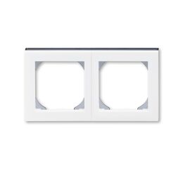 Levit® 3901H-A05520 62 rámeček   dvojnásobný s otvorem 55x55 barva  bílá / kouřová černá  *ABB