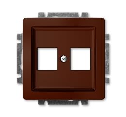 Swing® 5014G-A02018 H1 kryt zásuvky komunikační přímé (2x), s kovovým upevňovacím třmenem barva hnědá * ABB