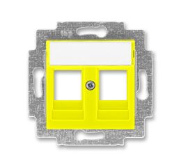 Levit® 5014H-A01018 64 kryt zásuvky komunikační přímé (2x), s kovovým upevňovacím třmenem barva  žlutá * ABB