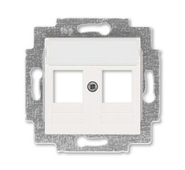 Levit®M 5014H-A01018 68 kryt zásuvky komunikační přímé (2x), s kovovým upevňovacím třmenem barva perleťová ABB