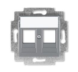 Levit®M 5014H-A01018 69 kryt zásuvky komunikační přímé (2x), s kovovým upevňovacím třmenem barva ocelová ABB