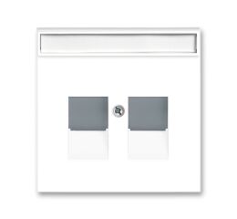 Neo® 5014M-A11018 44 kryt zásuvky komunikační, s krycími clonkami (pro 2 zásuvky) barva bílá / ledová šedá ABB