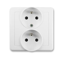 Swing® 5512G-C02249 B1 zásuvka dvojnásobná polozapuštěná s ochrannými kolíky barva jasně bílá *ABB