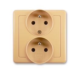 Swing® 5512G-C02249 D1 zásuvka dvojnásobná polozapuštěná s ochrannými kolíky barva béžová *ABB