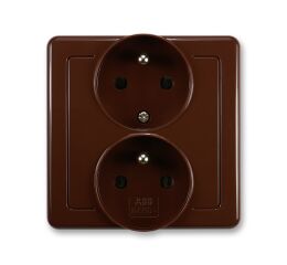 Swing® 5512G-C02249 H1 zásuvka dvojnásobná polozapuštěná s ochrannými kolíky barva hnědá *ABB