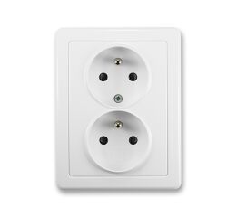 Swing® 5512G-C02349 B1 zásuvka dvojnásobná s ochrannými kolíky barva jasně bílá *ABB