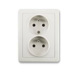 Swing® 5512G-C02349 S1 zásuvka dvojnásobná s ochrannými kolíky barva světle šedá *ABB