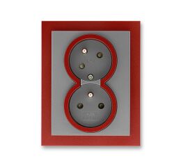 Neo®Tech 5513M-C02357 71 zásuvka dvojnásobná s ochr. kolíky, s clonkami, s natočenou dutinou barva ocelová / teracotta ABB