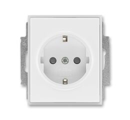 Element® 5518E-A03459 01 zásuvka jednonásobná s ochr. kontakty (podle DIN), s clonkami barva bílá / ledová bílá ABB