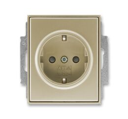 Element® 5518E-A03459 33 zásuvka jednonásobná s ochr. kontakty (podle DIN), s clonkami barva šampaňská ABB