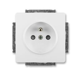 Swing® 5518G-A02359 B1 zásuvka jednonásobná s ochranným kolíkem, s clonkami barva jasně bílá *ABB