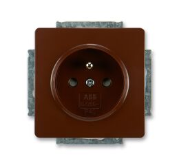 Swing® 5518G-A02359 H1 zásuvka jednonásobná s ochranným kolíkem, s clonkami barva hnědá *ABB