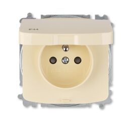 Tango 5519A-A02997 C zásuvka jednonásobná s clonkami, s víčkem, IP44, bezšroubové svorky barva slonová kost *ABB