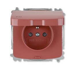 Tango  5519A-A02997 R2 zásuvka jednonásobná s clonkami, s víčkem, IP44, bezšroubové svorky barva vřesová červená *ABB