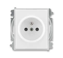 Element® 5519E-A02357 01 zásuvka jednonásobná, chráněná, s clonkami, s bezšroub. sv.barva bílá / ledová bílá ABB