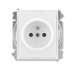 Element® 5519E-A02357 03zásuvka jednonásobná, chráněná, s clonkami, s bezšroub. sv. barva bílá / bílá ABB