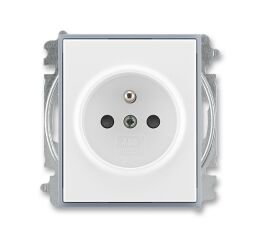 Element® 5519E-A02357 04 zásuvka jednonásobná, chráněná, s clonkami, s bezšroub. sv. barva bílá / ledová šedá ABB