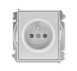 Time® 5519E-A02357 08 zásuvka jednonásobná, chráněná, s clonkami, bezšroubové svorky barva titanová ABB