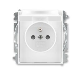 Element® 5519E-A02397 03 zásuvka jednonásobná, chráněná, s clonkami a víčkem, s bezšroub. sv.barva  bílá / bílá ABB