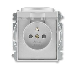 Time® 5519E-A02397 08 zásuvka jednonásobná, chráněná, s clonkami a víčkem, s bezšroub. sv.barva titanová ABB