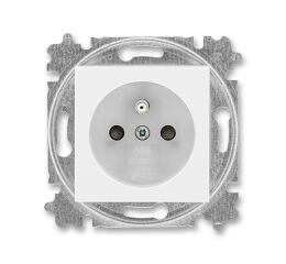 Levit® 5519H-A02357 01 zásuvka jednonásobná s ochranným kolíkem, s clonkami barva  bílá / ledová bílá * ABB