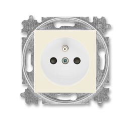 Levit® 5519H-A02357 17 zásuvka jednonásobná s ochranným kolíkem, s clonkami barva  slonová kost / bílá * ABB