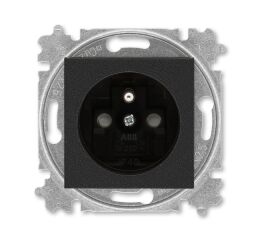 Levit®M 5519H-A02357 63 zásuvka jednonásobná s ochranným kolíkem, s clonkami barva onyx / kouřová černá ABB