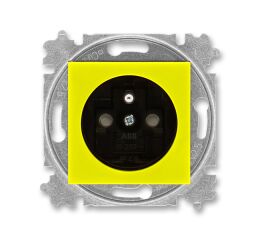 Levit® 5519H-A02357 64 zásuvka jednonásobná s ochranným kolíkem, s clonkami barva  žlutá / kouřová černá * ABB