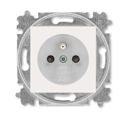 Levit®M 5519H-A02357 68 zásuvka jednonásobná s ochranným kolíkem, s clonkami barva  perleťová / ledová bílá ABB