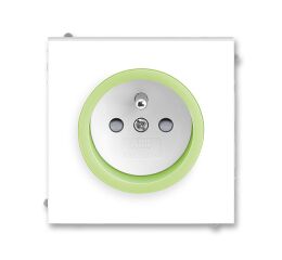 Neo® 5519M-A02357 42 zásuvka jednonásobná, s ochr. kolíkem, s clonkami, s bezšroub. sv.barva bílá / ledová zelená ABB
