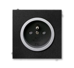 Neo®Tech 5519M-A02357 74 zásuvka jednonásobná, s ochr. kolíkem, s clonkami, s bezšroub. sv. barva onyx / titanová ABB