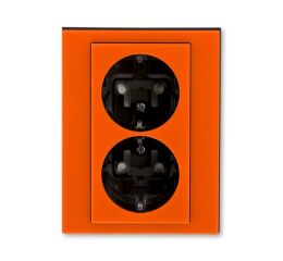 Levit® 5522H-C03457 66 zásuvka dvojnásobná s ochrannými kontakty (podle DIN), s clonkami, bš.barva  oranžová / kouřová černá * ABB