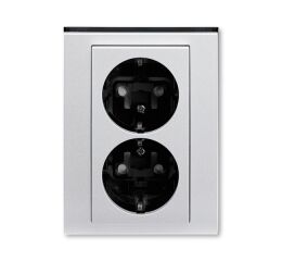 Levit®M 5522H-C03457 70 zásuvka dvojnásobná s ochrannými kontakty (podle DIN), s clonkami, bš.barva titanová / kouřová černá ABB