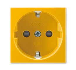 Zásuvka 45x45 s ochrannými kontakty (schuko), s clonkami *5525N-C03357 Y žlutá (RAL 1018) ABB