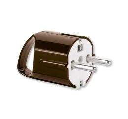 Vidlice sdružená s ouškem a postranním vývodem, 16 A *5537-206 H hnědá (RAL 8014) ABB