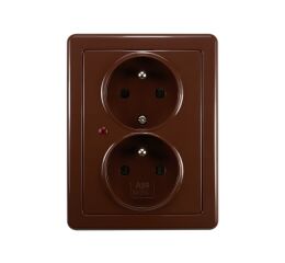 Swing® 5592G-C02349 H1 zásuvka dvojnásobná, s ochranou před přepětím barva hnědá *ABB
