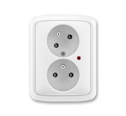 Tango 5593A-C02357 B zásuvka dvojnásobná s natoč. dutinou, s přep. ochr., s optickou sig.barva bílá *ABB