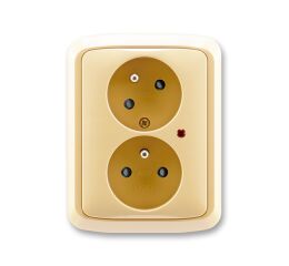 Tango 5593A-C02357 D zásuvka dvojnásobná s natoč. dutinou, s přep. ochr., s optickou sig.barva béžová *ABB