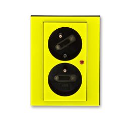 Levit® 5593H-C02357 64 zásuvka dvojnásobná, s ochranou před přepětím barva žlutá / kouřová černá *  ABB