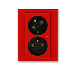 Levit® 5593H-C02357 65 zásuvka dvojnásobná, s ochranou před přepětím barva červená / kouřová černá *  ABB