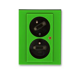 Levit® 5593H-C02357 67 zásuvka dvojnásobná, s ochranou před přepětím barva zelená / kouřová černá *  ABB