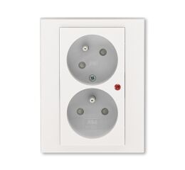 Levit®M 5593H-C02357 68 zásuvka dvojnásobná, s ochranou před přepětím barva perleťová / ledová bílá ABB