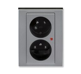 Levit®M 5593H-C02357 69 zásuvka dvojnásobná, s ochranou před přepětím barva ocelová / kouřová černá ABB