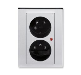 Levit®M 5593H-C02357 70 zásuvka dvojnásobná, s ochranou před přepětím barva  titanová / kouřová černá ABB