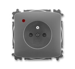 Tango 5599A-A02357 S2 zásuvka jednonásobná s clon., s ochranou před přepětím, bezšroub. sv.barva kouřová šedá *ABB
