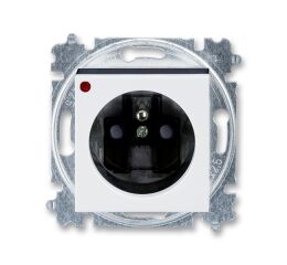 Levit® 5599H-A02357 62 zásuvka jednonásobná, s ochranou před přepětím barva  bílá / kouřová černá * ABB