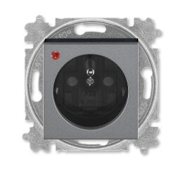 Levit®M 5599H-A02357 69 zásuvka jednonásobná, s ochranou před přepětím barva ocelová / kouřová černá ABB